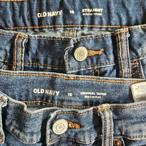 Old Navy Boys Jeans Size 16 Bundle – Straight & Tapered Blue Denim - Picture 4 of 4